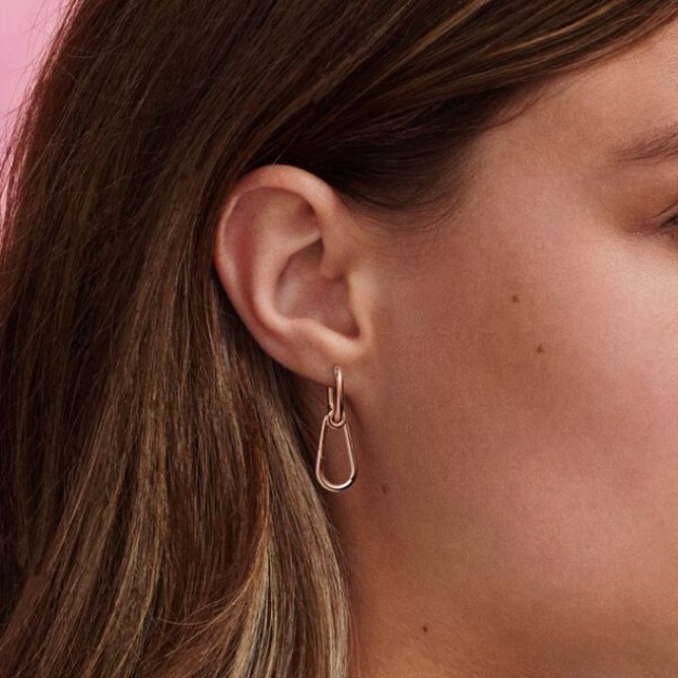Pandora Me Single Hoop Link Earring Rose Gold Plated