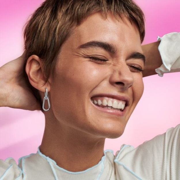 Pandora Me Single Hoop Link Earring Sterling Silver