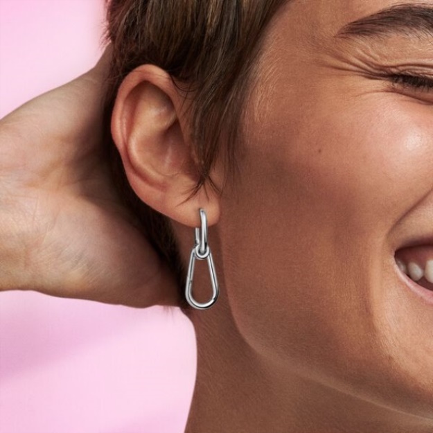 Pandora Me Single Hoop Link Earring Sterling Silver