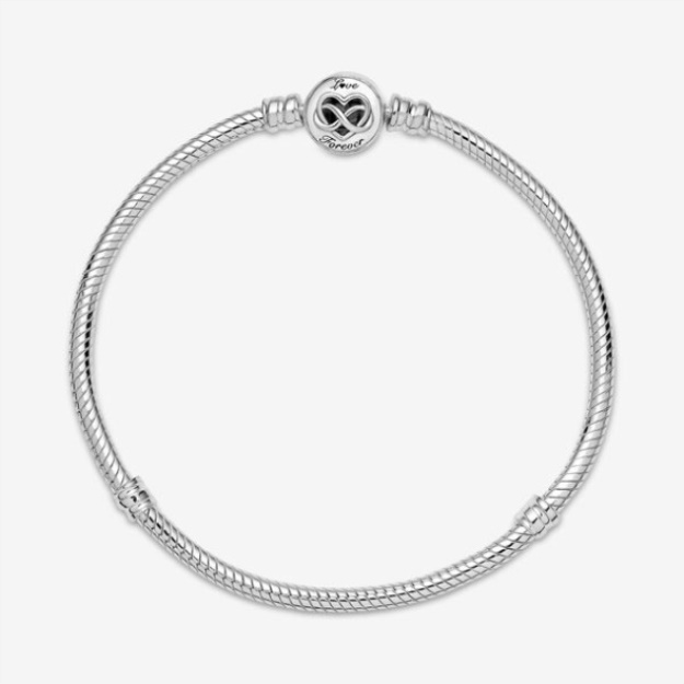 Pandora Moments Heart Infinity Clasp Snake Chain Bracelet