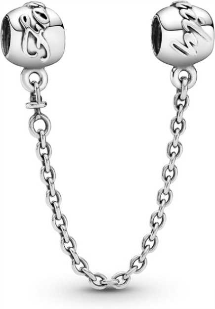 Pandora Moments Jewelry Family Forever Safety Chain Sterling Silver Charm