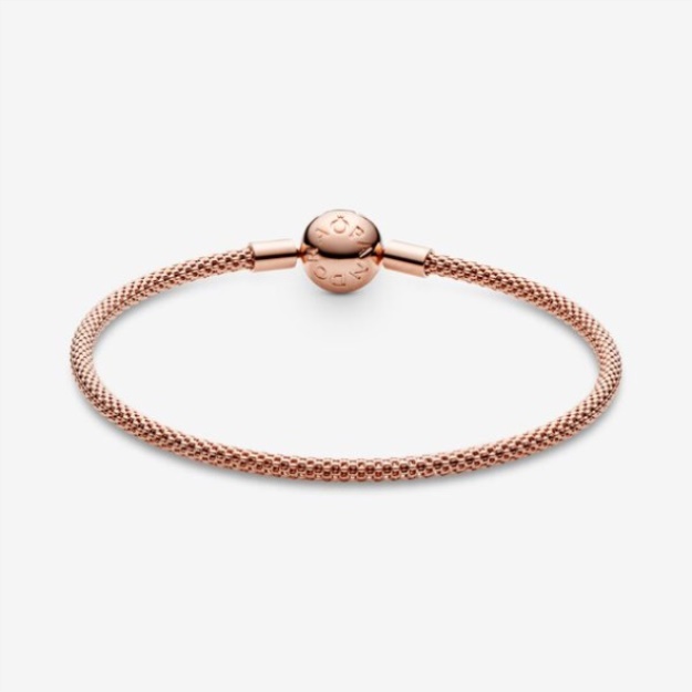 Pandora Moments Mesh Bracelet Rose Gold Plated