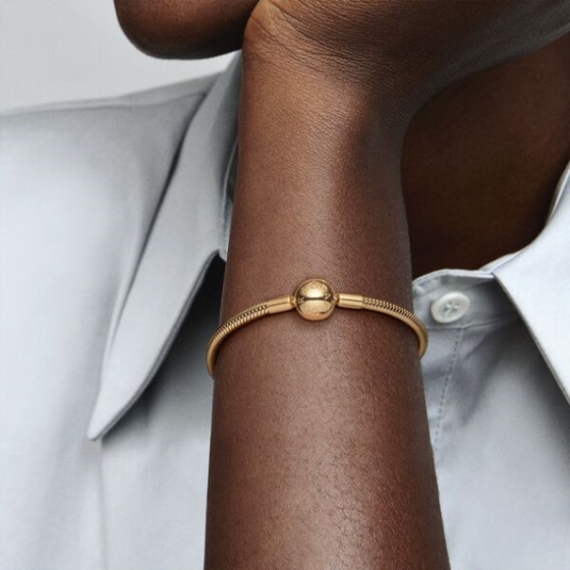 Pandora Moments Snake Chain Bracelet Gold Plated