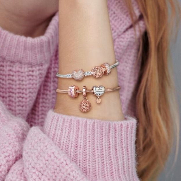 Pandora Moments Snake Chain Bracelet Rose Gold Plated