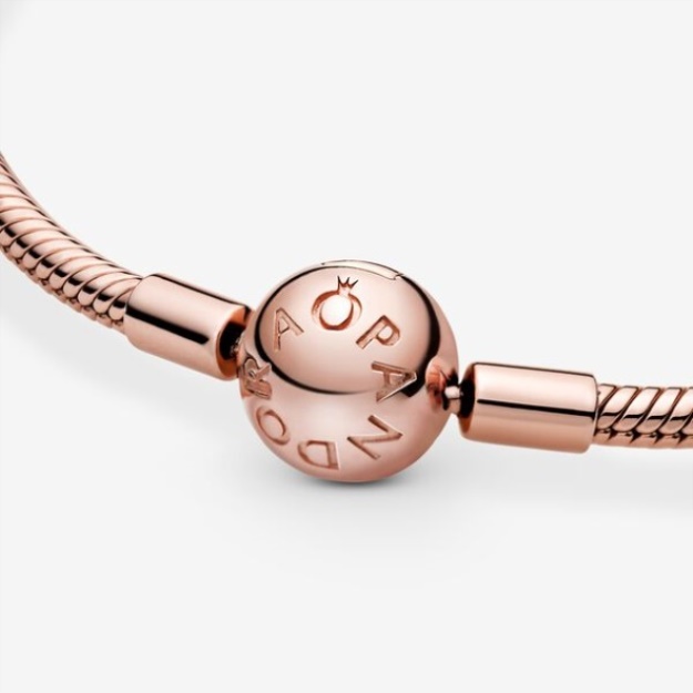 Pandora Moments Snake Chain Bracelet Rose Gold Plated