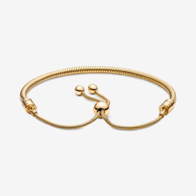 Pandora Moments Snake Chain Slider Bracelet Gold Plated