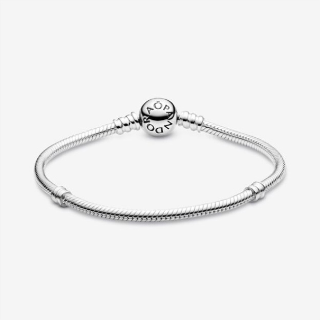 Pandora Moments Sparkling Heart Clasp Snake Chain Bracelet