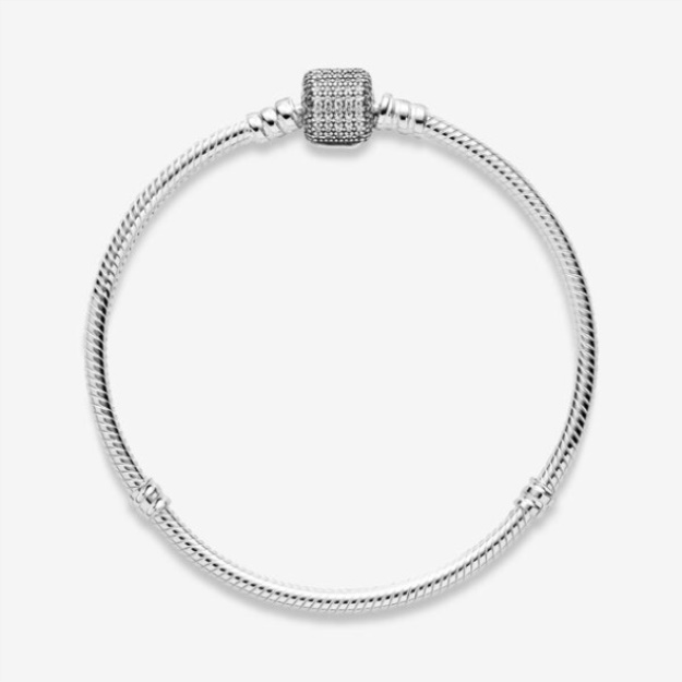 Pandora Moments Sparkling Pave Clasp Snake Chain Bracelet