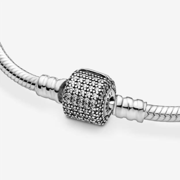 Pandora Moments Sparkling Pave Clasp Snake Chain Bracelet