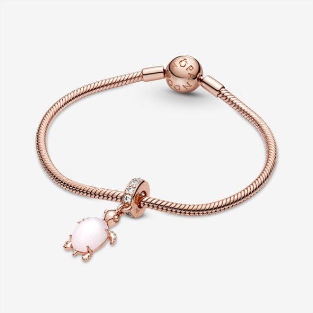 Pandora Murano Glass Pink Sea Turtle Dangle Charm