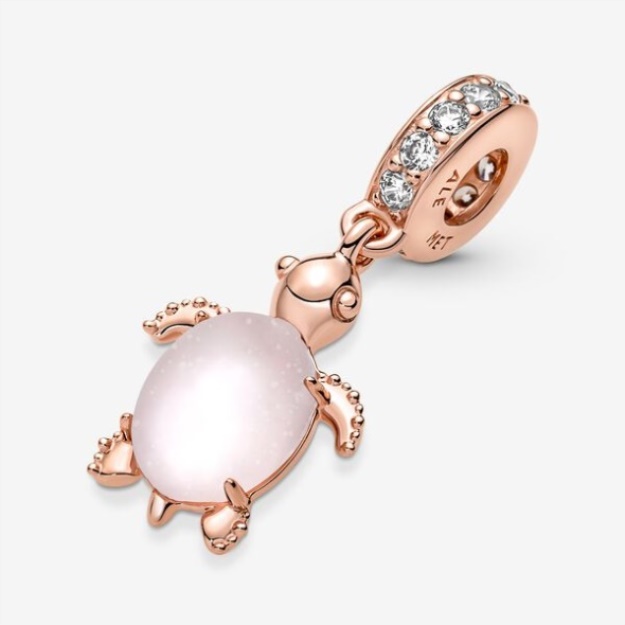 Pandora Murano Glass Pink Sea Turtle Dangle Charm