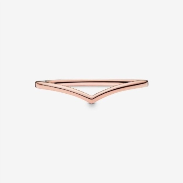 Pandora Polished Rose Wishbone Ring