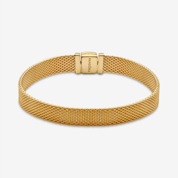 Pandora Reflexions Mesh Bracelet Gold Plated