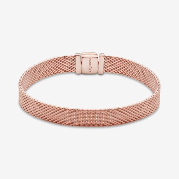 Pandora Reflexions Mesh Bracelet Rose Gold Plated