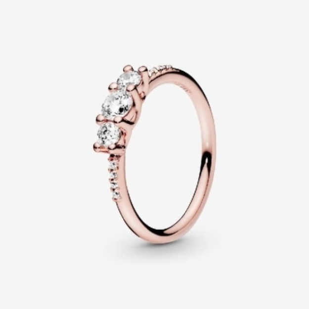 Pandora Rose Clear Three-Stone Ring