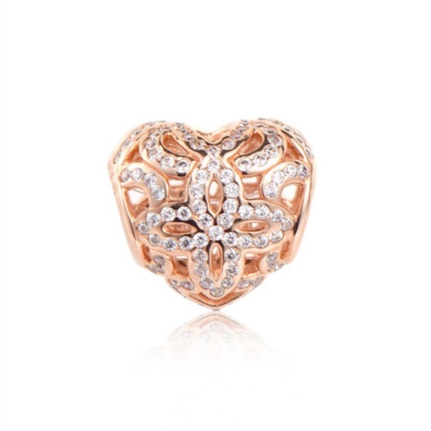 Pandora Rose Love and Appreciation Openwork Charm with Clear Zirconia Retired