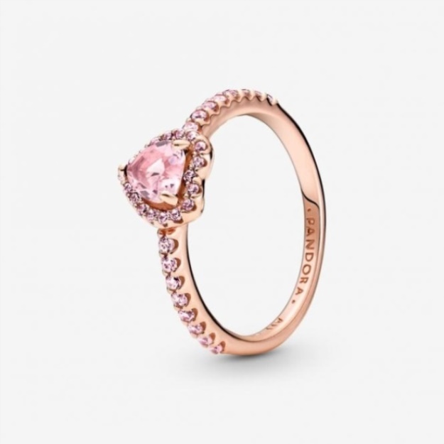 Pandora Rose Sparkling Elevated Pink Heart Ring