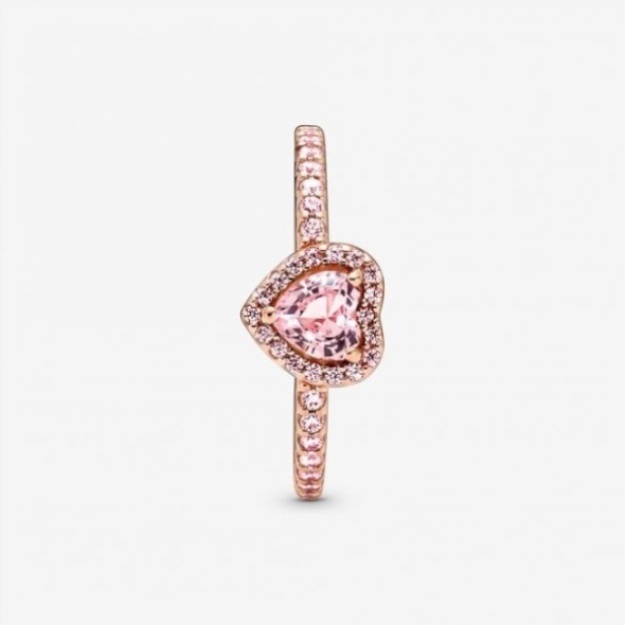 Pandora Rose Sparkling Elevated Pink Heart Ring