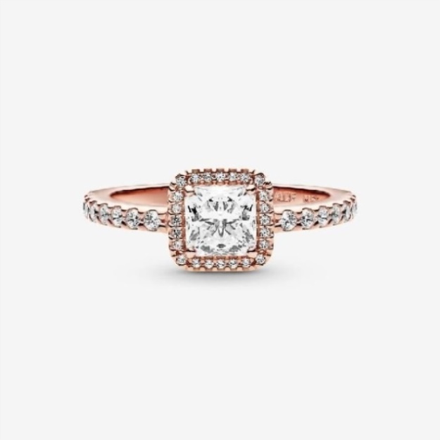 Pandora Rose Square Sparkle Halo Ring