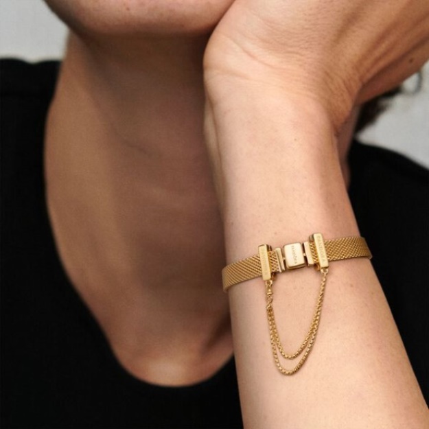 Pandora Safety Chain Clip Charm-Final Sale Gold Plated