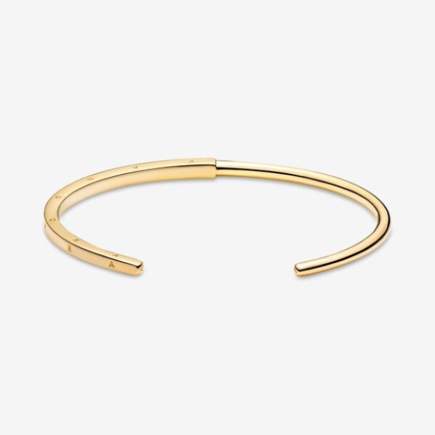Pandora Signature I-D Open Bangle Gold Plated