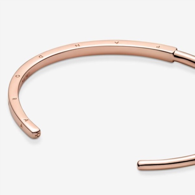 Pandora Signature I-D Open Bangle Rose Gold Plated
