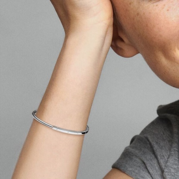 Pandora Signature I-D Open Bangle Sterling Silver