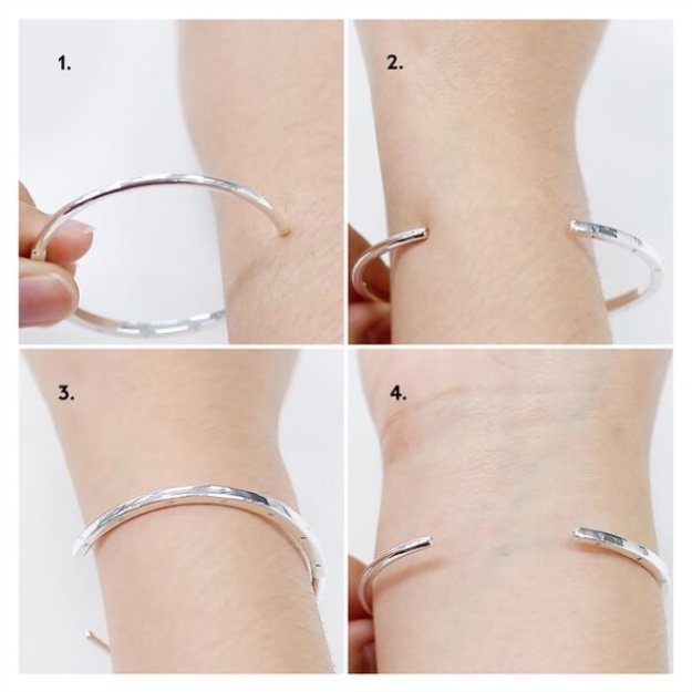 Pandora Signature I-D Open Bangle Sterling Silver