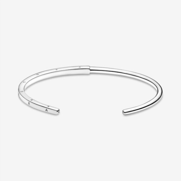 Pandora Signature I-D Open Bangle Sterling Silver