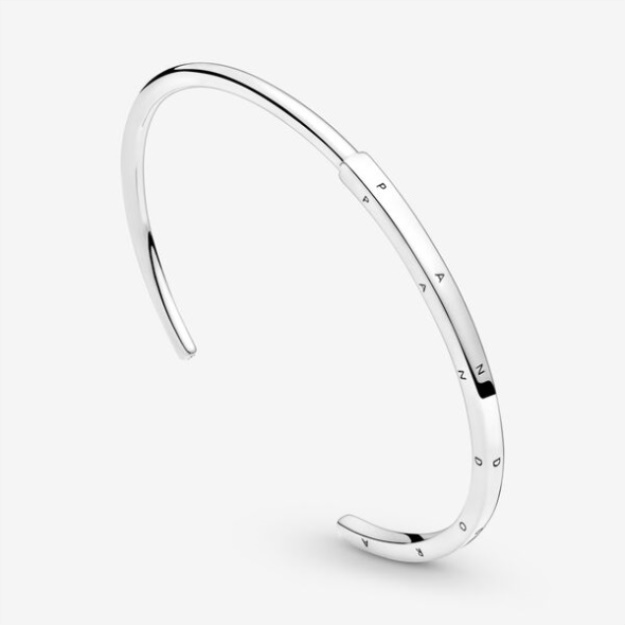 Pandora Signature I-D Open Bangle Sterling Silver