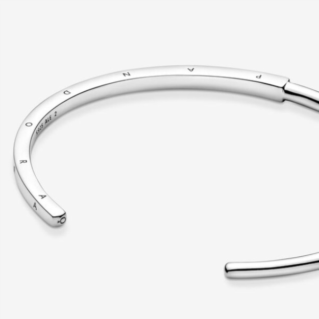 Pandora Signature I-D Open Bangle Sterling Silver