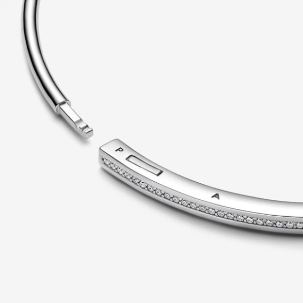 Pandora Signature I-D Pave Bangle Sterling Silver