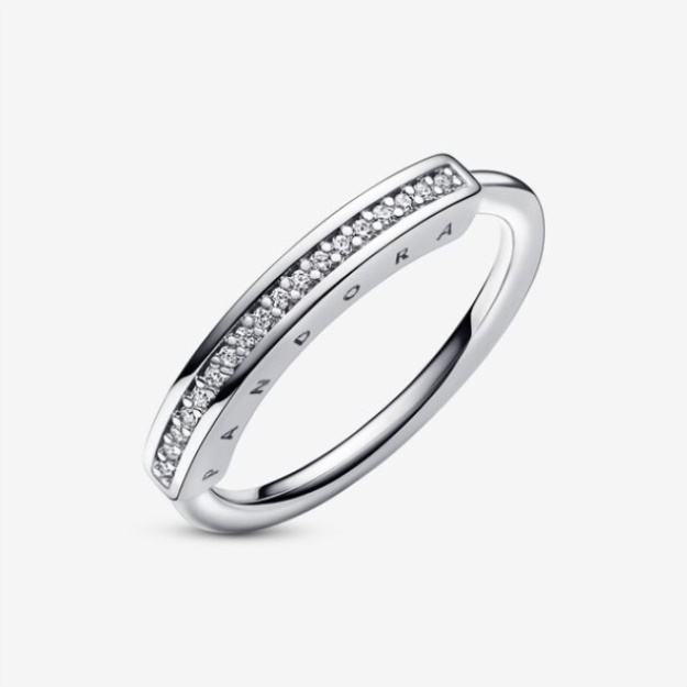 Pandora Signature I-D Pave Ring Sterling Silver