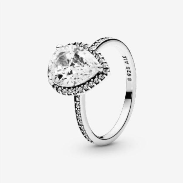 Pandora Sparkling Teardrop Halo Ring