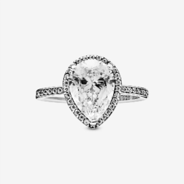 Pandora Sparkling Teardrop Halo Ring