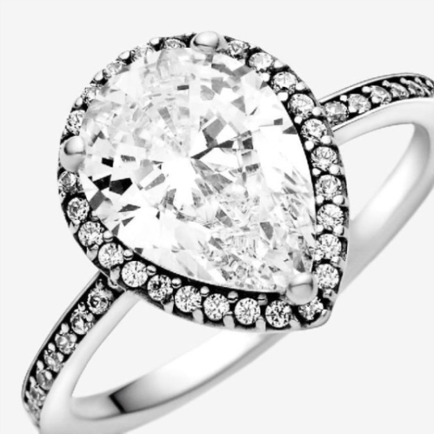 Pandora Sparkling Teardrop Halo Ring