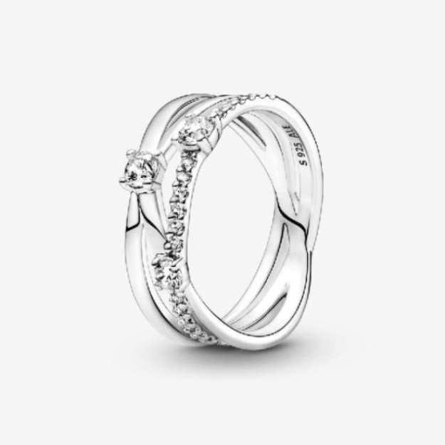 Pandora Sparkling Triple Band Ring