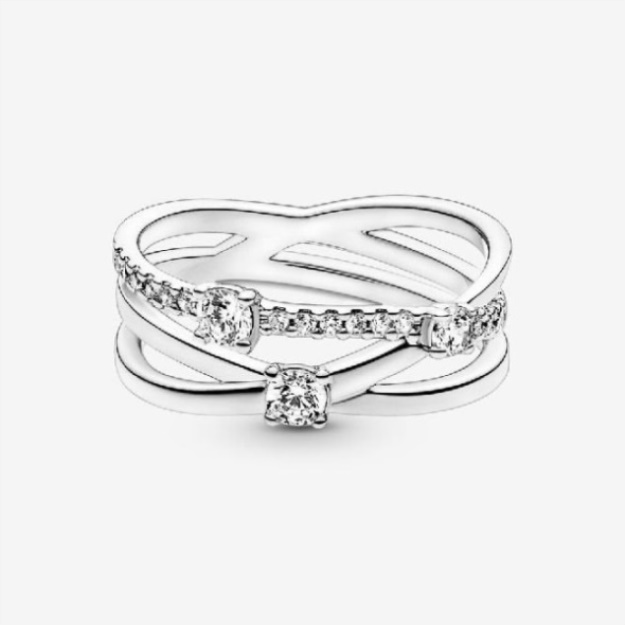 Pandora Sparkling Triple Band Ring