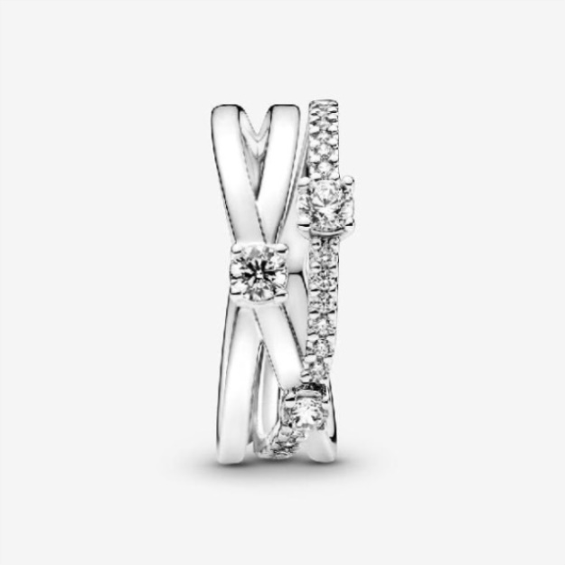 Pandora Sparkling Triple Band Ring