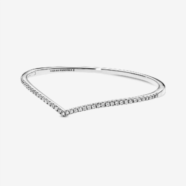 Pandora Sparkling Wishbone Bangle