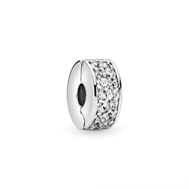 Pandora Sterling Silver Clip Charm with Cubic Zirconia