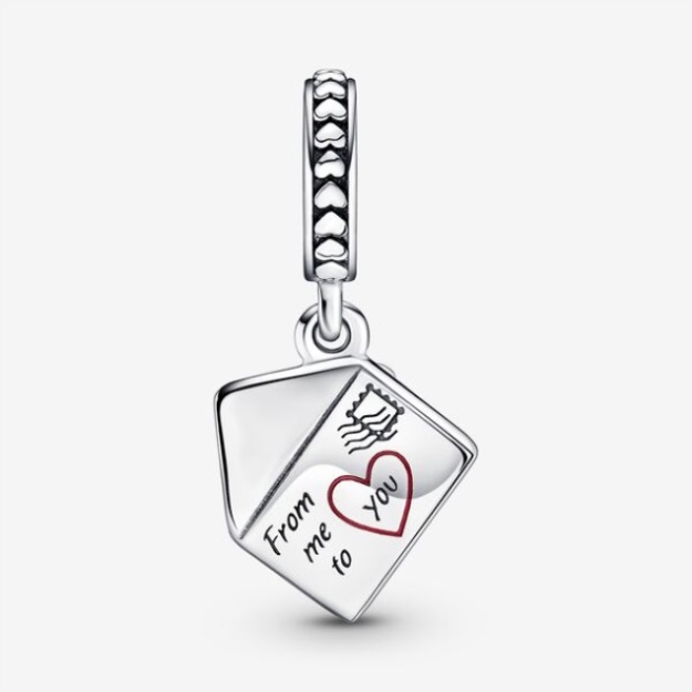 Pansy Flower Envelope Dangle Charm Pandora