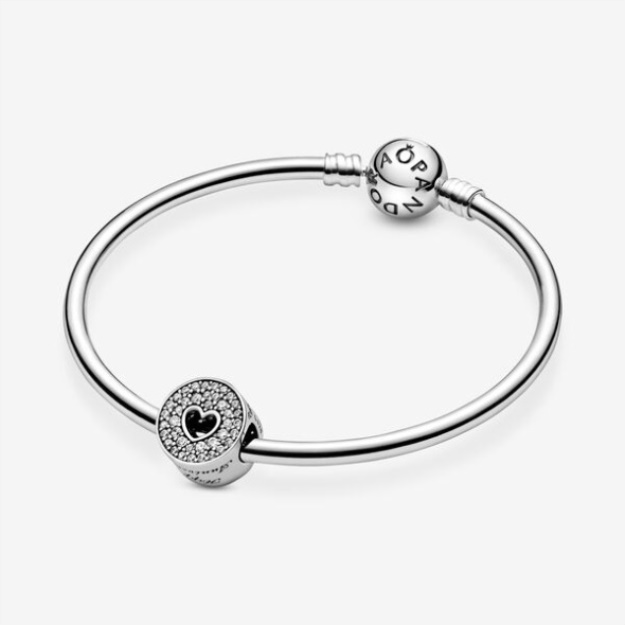 Pave And Heart Anniversary Charm Pandora Sterling Silver