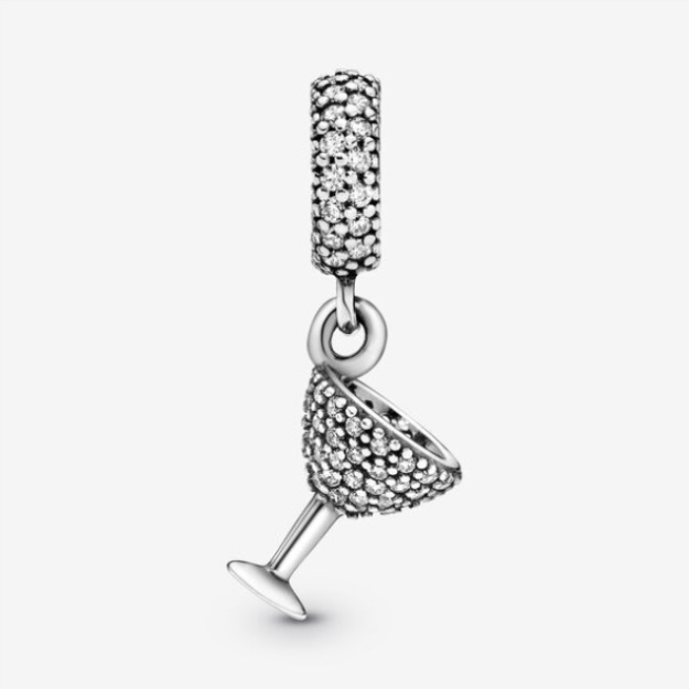 Pave Cocktail Glass Dangle Charm Pandora