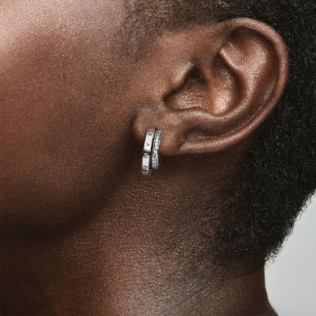 Pave Double Hoop Earrings Pandora CA