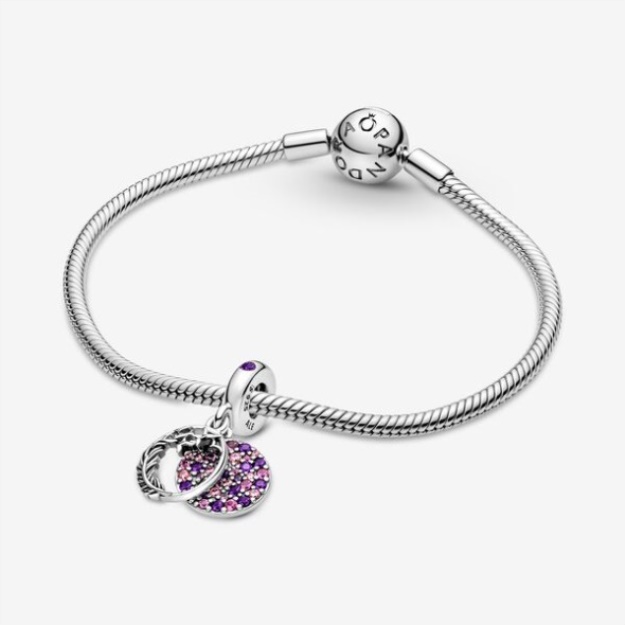 Pave Feather Dangle Charm Pandora