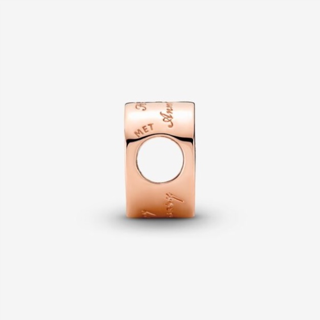 Pave Heart Anniversary Charm Pandora Rose Gold Plated