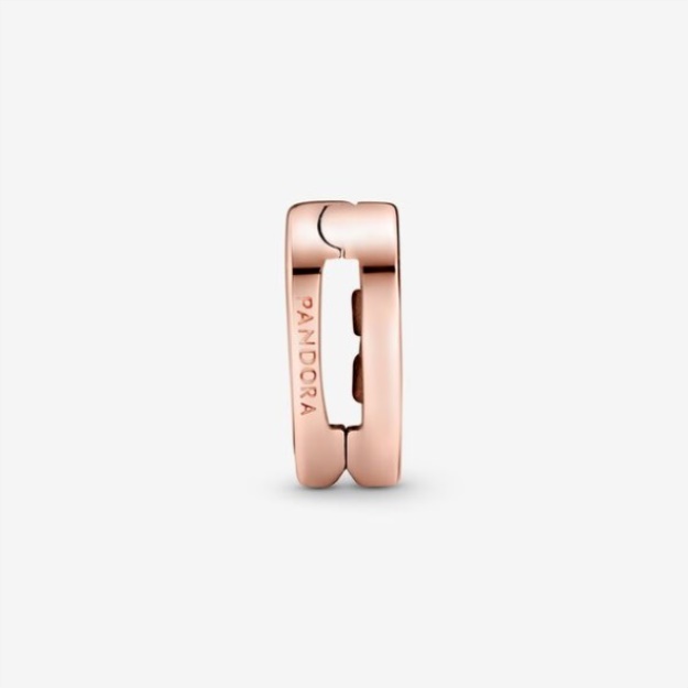 Pave Heart Clip Charm Pandora Rose Gold Plated