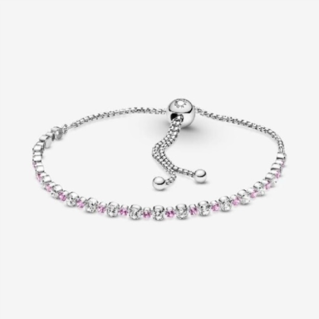 Pink  Clear Pandora Sparkle Slider Bracelet