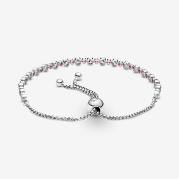 Pink  Clear Pandora Sparkle Slider Bracelet
